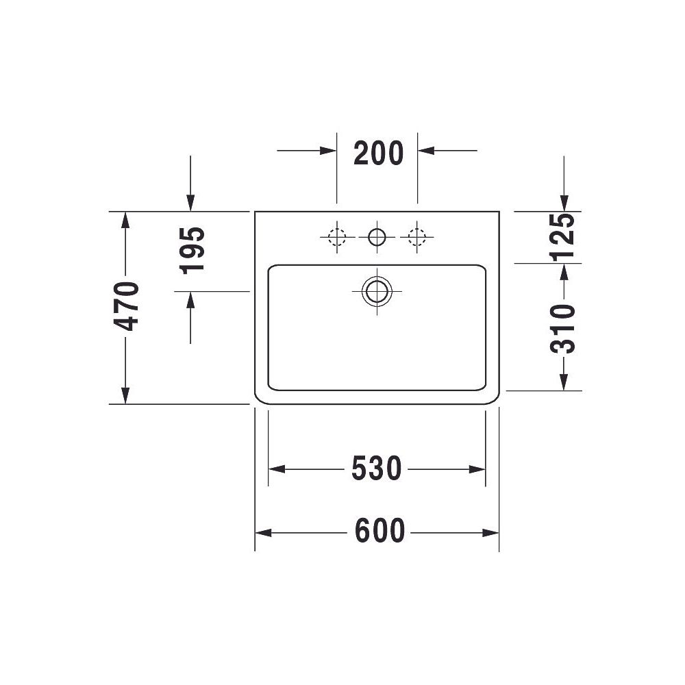 Duravit Vero Waschtisch 470x600x165mm mit HLB Aufsatz, Weiß Hochglanz, Rechteckig,... DURAVIT-0454600027 4021534285837 (Abb. 10)