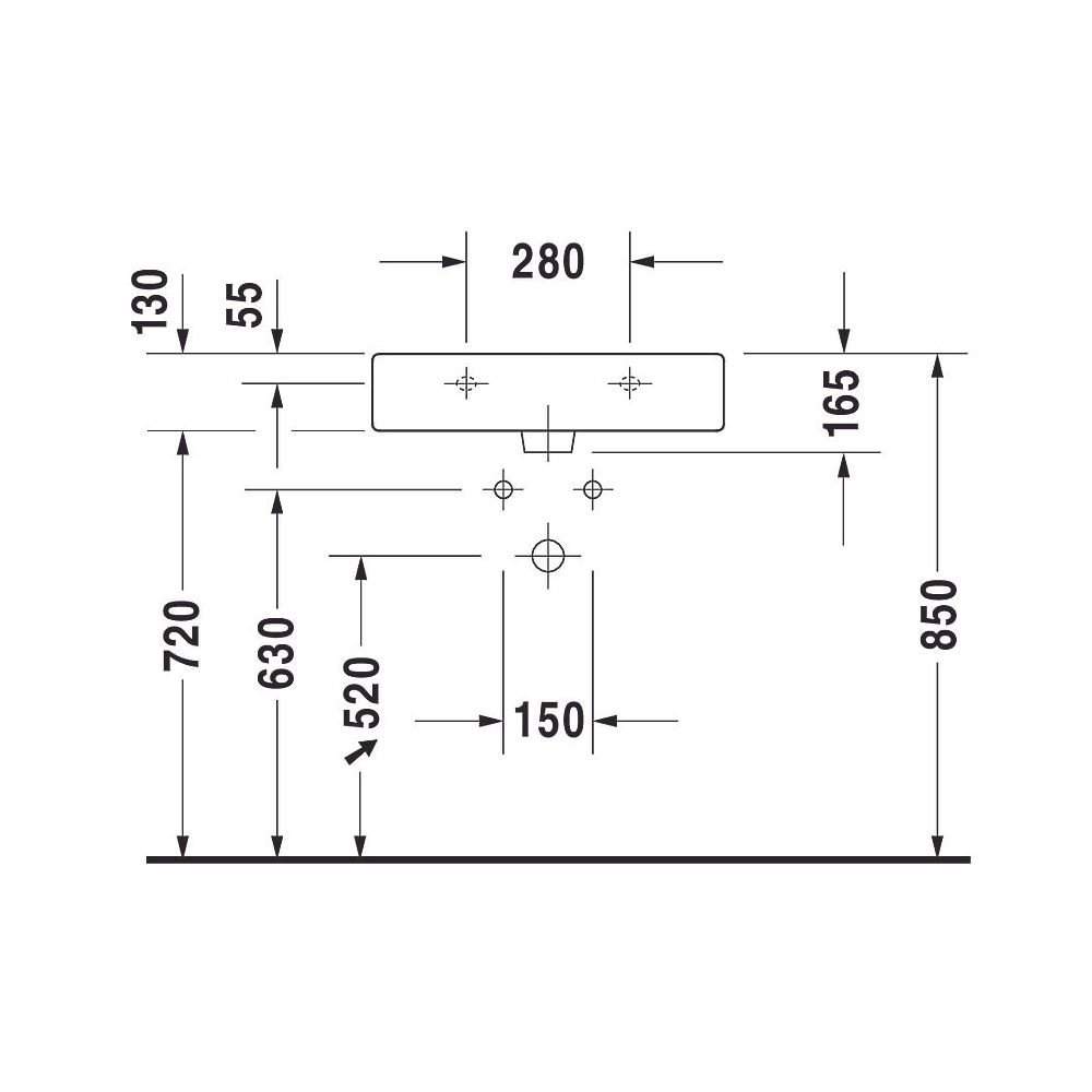 Duravit Vero Waschtisch 470x600x165mm mit HLB Aufsatz, Weiß Hochglanz, Rechteckig,... DURAVIT-0454600027 4021534285837 (Abb. 11)