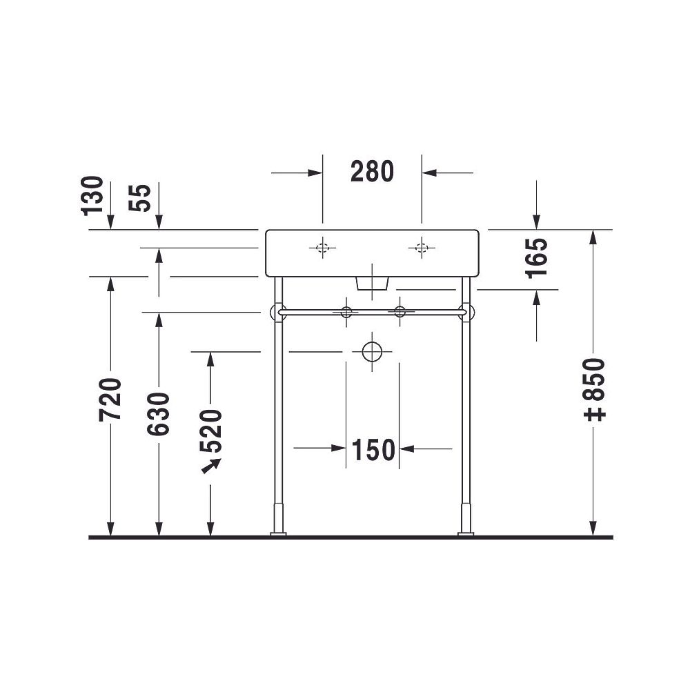 Duravit Vero Waschtisch 470x600x165mm mit HLB Aufsatz, Weiß Hochglanz, Rechteckig,... DURAVIT-0454600027 4021534285837 (Abb. 12)