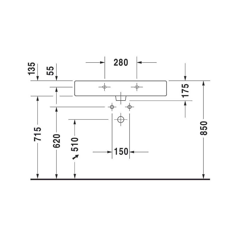 Duravit Vero Waschtisch 470x800x175mm wandhäng., Weiß Hochglanz, Rechteckig, 1 WP ... DURAVIT-0454800000 4021534269400 (Abb. 15)