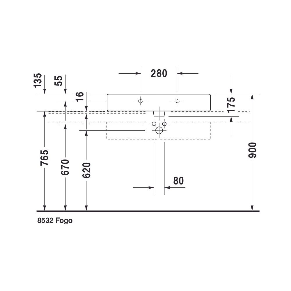 Duravit Vero Waschtisch 470x800x175mm wandhäng., Weiß Hochglanz, Rechteckig, 1 WP ... DURAVIT-0454800000 4021534269400 (Abb. 17)