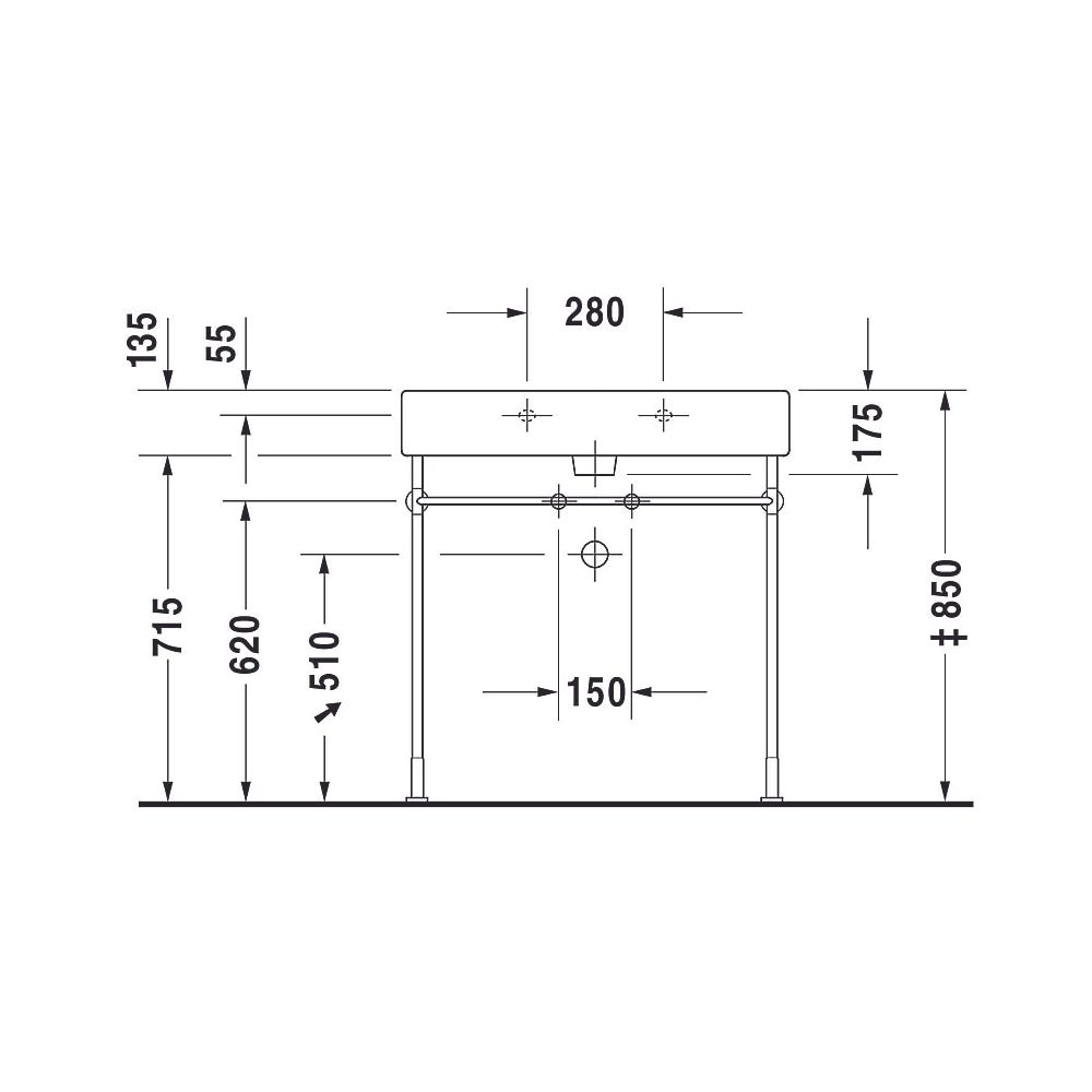 Duravit Vero Waschtisch 470x800x175mm wandhäng., Weiß Hochglanz, Rechteckig, 1 WP ... DURAVIT-0454800000 4021534269400 (Abb. 18)