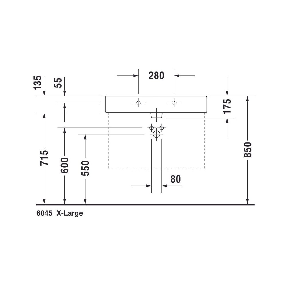 Duravit Vero Waschtisch 470x800x175mm wandhäng., Weiß Hochglanz, Rechteckig, 1 WP ... DURAVIT-0454800000 4021534269400 (Abb. 20)