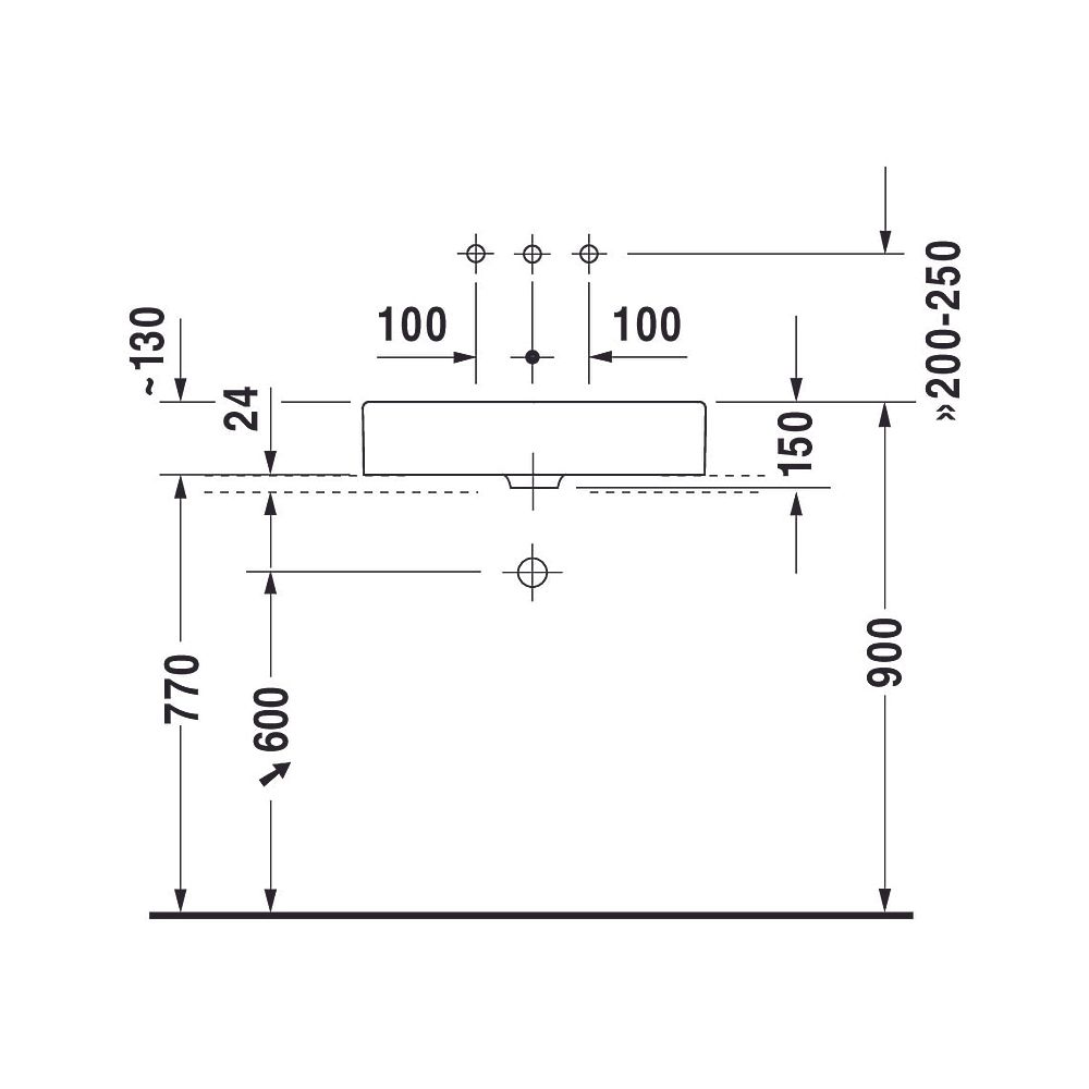 Duravit Vero Aufsatzbecken 600mm, Weiß Hochglanz, Rechteckig, ohne Überlauf und HL... DURAVIT-0455600000 4021534217272 (Abb. 11)