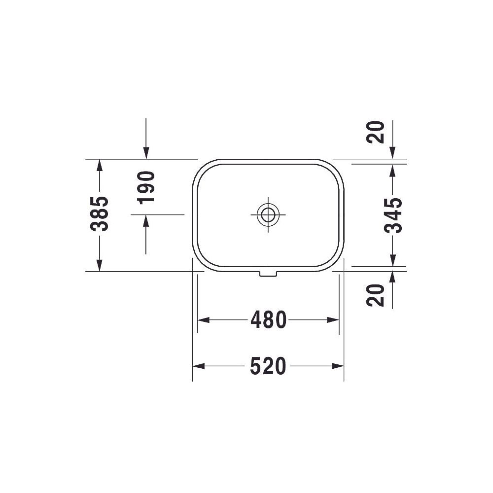 Duravit Happy D.2 Einbauwaschtisch 385x520x170mm, Weiß Hochglanz, WonderGliss, ohn... DURAVIT-04574800001 4021534286094 (Abb. 4)