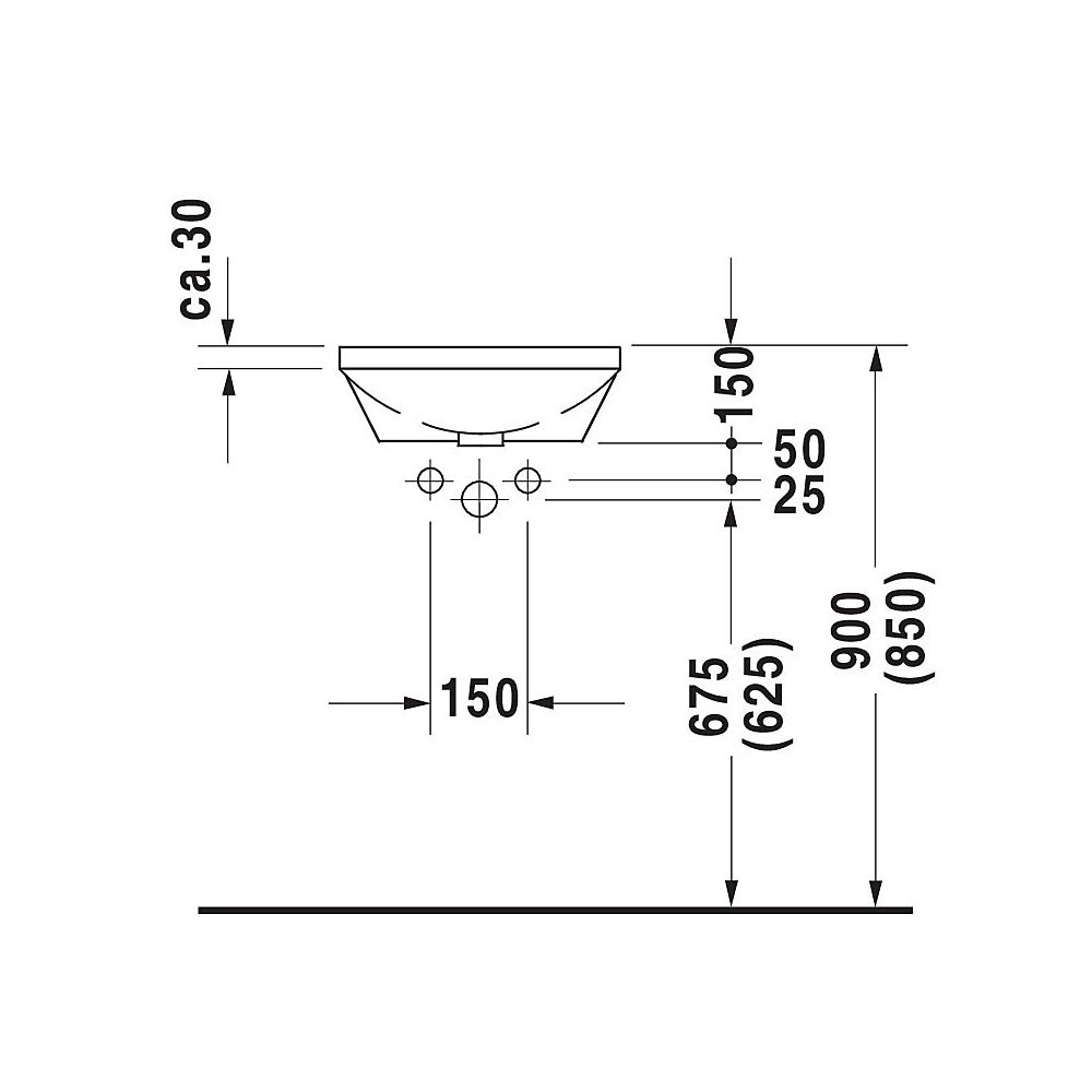 Duravit Architec Einbauwaschtisch 430x430x150mm, Weiß Hochglanz, ohne HLB/Überlauf,... DURAVIT-0463400000 4021534085925 (Abb. 5)
