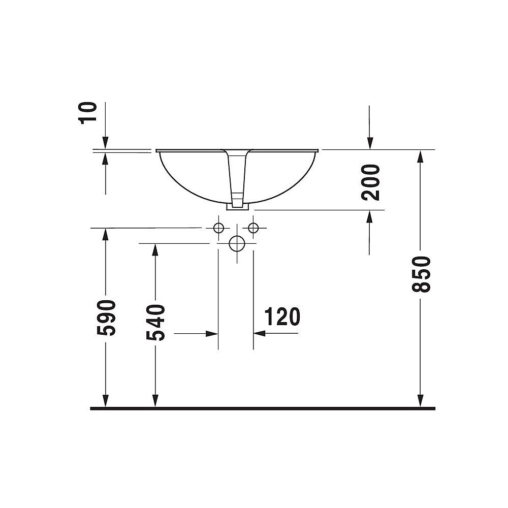 Duravit Design Classics Einbauwaschtisch 375x510x200mm, Weiß Hochglanz, ohne HLB, m... DURAVIT-0466510000 4021534086175 (Abb. 5)