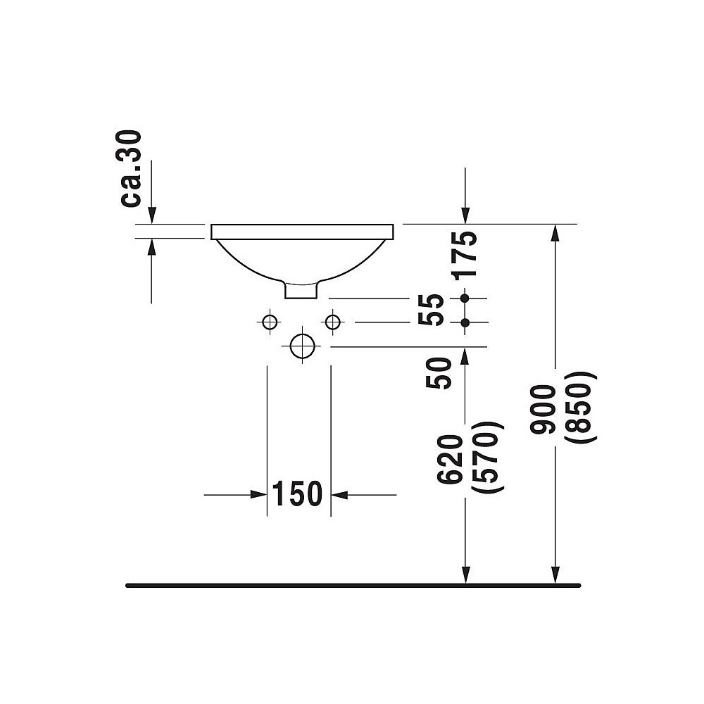 Duravit Architec Einbauwaschtisch 400x400x175mm, Weiß Hochglanz, ohne HLB, mit Über... DURAVIT-0468400000 4021534150401 (Abb. 9)