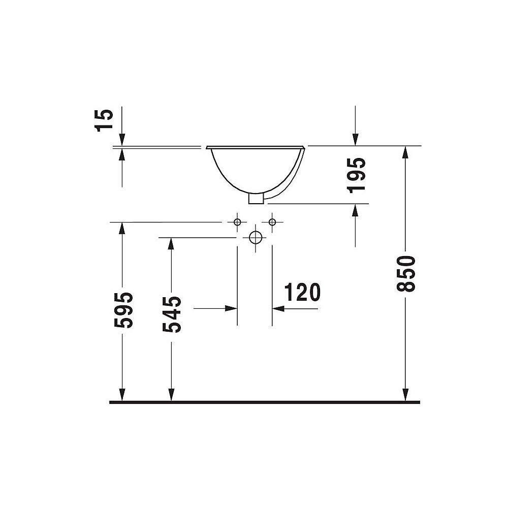 Duravit Architec Einbauwaschtisch 335x335x195mm, Weiß Hochglanz, ohne HLB, mit Über... DURAVIT-0473340031 4021534308307 (Abb. 5)