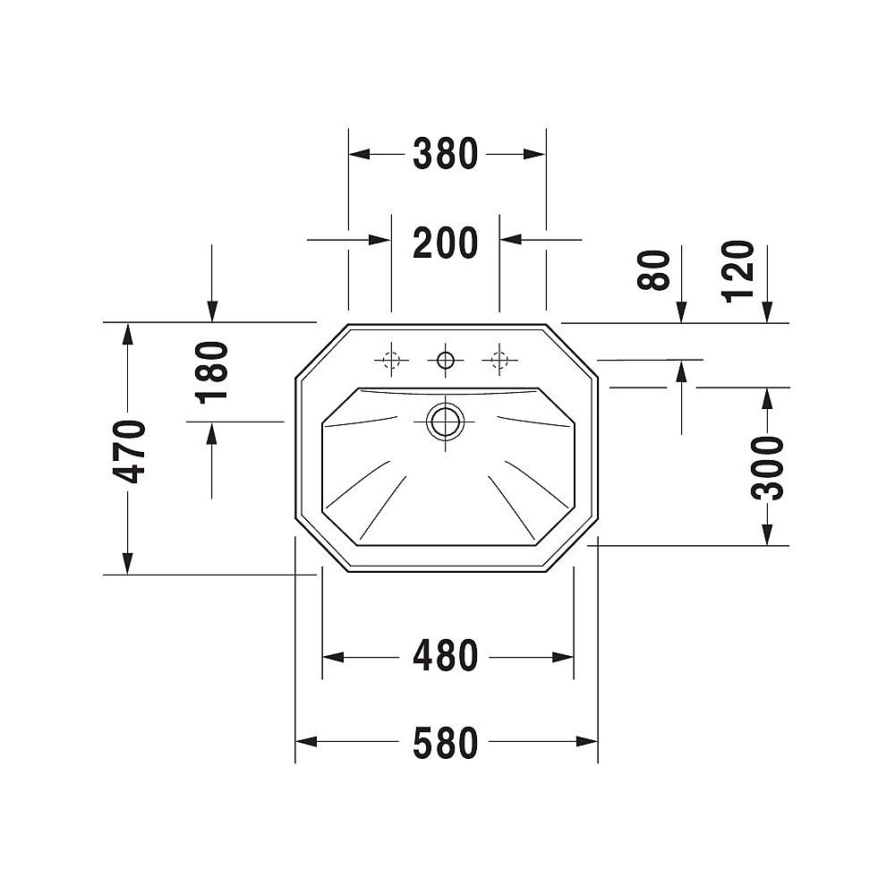 Duravit Serie 1930 Einbauwaschtisch 470x580x225mm, Weiß Hochglanz, WonderGliss, mi... DURAVIT-04765800001 4021534188664 (Abb. 4)
