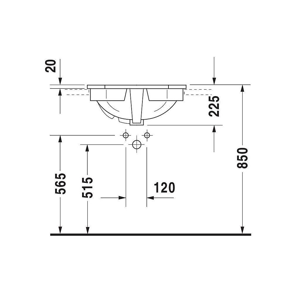 Duravit Serie 1930 Einbauwaschtisch 470x580x225mm, Weiß Hochglanz, WonderGliss, mi... DURAVIT-04765800001 4021534188664 (Abb. 5)