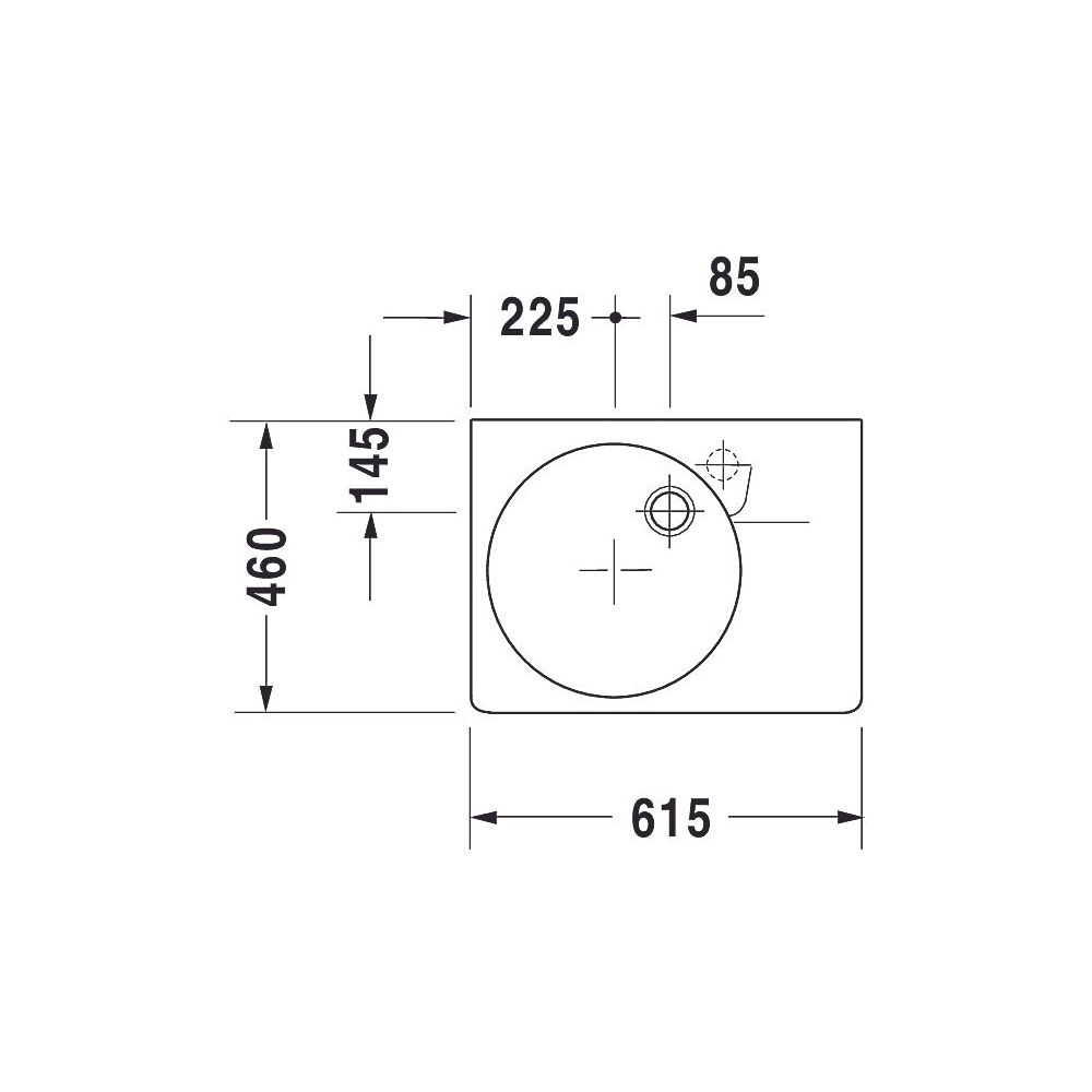 Duravit Design Classics Waschtisch 460x615x225mm wandhäng., L, Weiß Hochglanz, Rec... DURAVIT-0684600000 4021534096846 (Abb. 15)