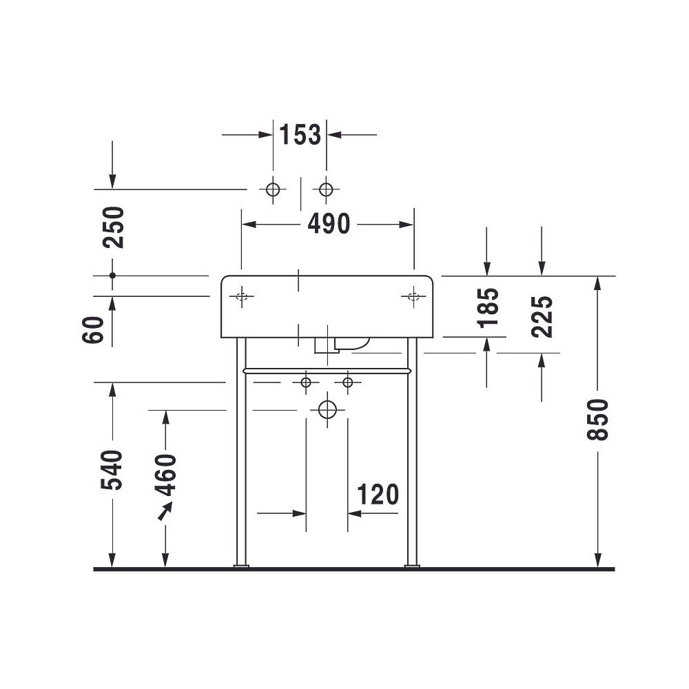 Duravit Design Classics Waschtisch 460x615x225mm wandhäng., L, Weiß Hochglanz, Rec... DURAVIT-0684600000 4021534096846 (Abb. 17)