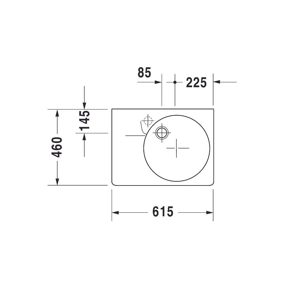 Duravit Design Classics Waschtisch 460x615x225mm wandhäng., R, Weiß Hochglanz, Rech... DURAVIT-0685600011 4021534217326 (Abb. 6)