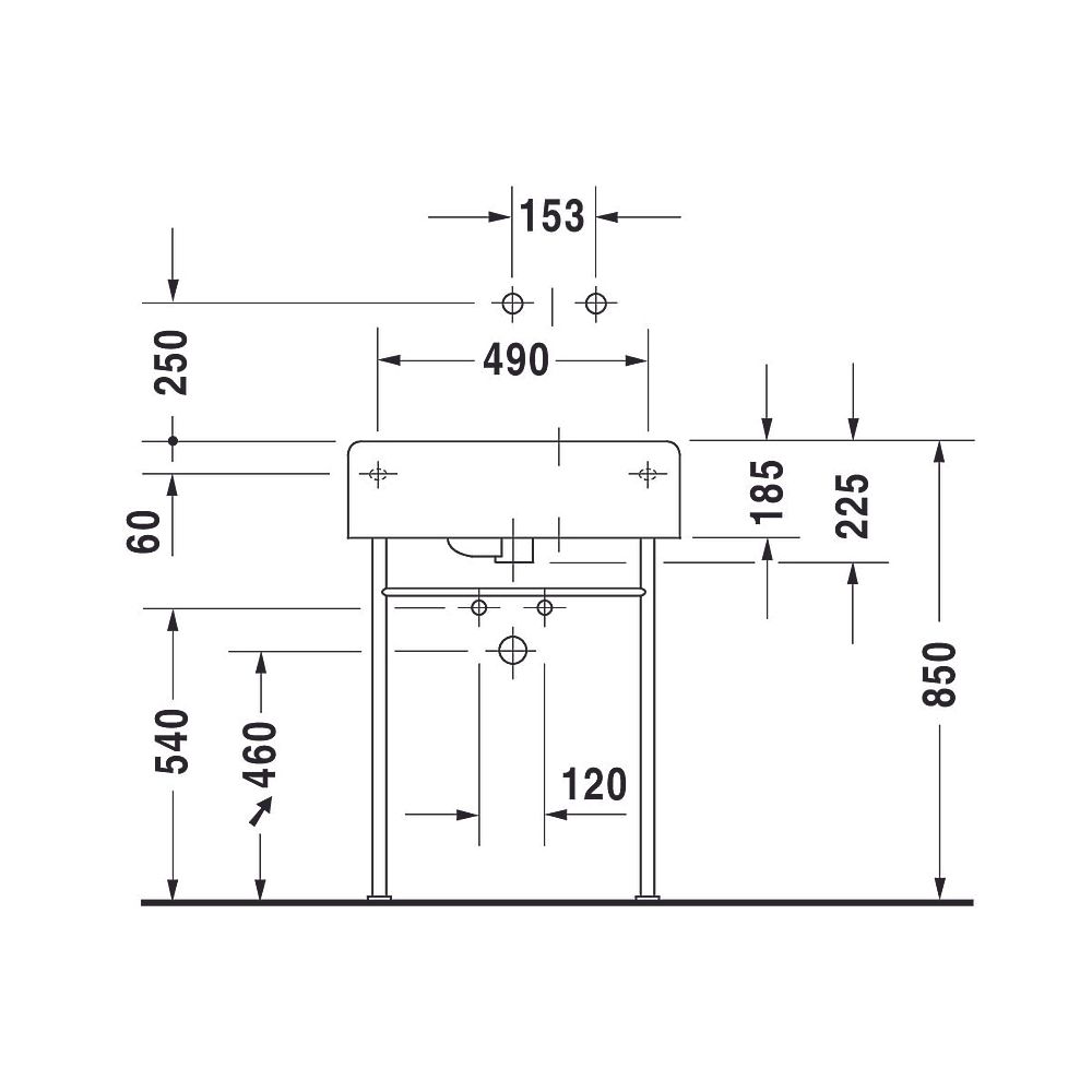Duravit Design Classics Waschtisch 460x615x225mm wandhäng., R, Weiß Hochglanz, Rech... DURAVIT-0685600011 4021534217326 (Abb. 8)