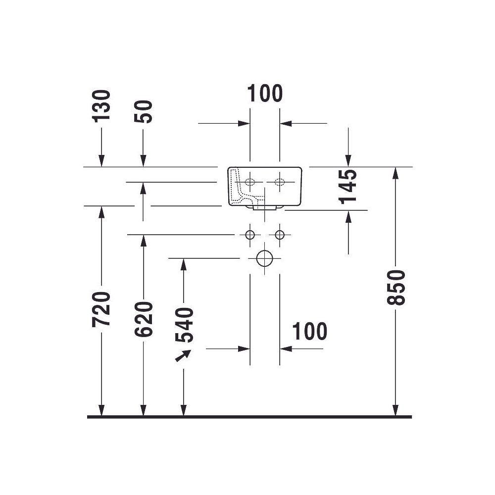 Duravit Vero Handwaschbecken 450x250x145mm, Weiß Hochglanz, Rechteckig,1 Waschplat... DURAVIT-0702250000 4021534317378 (Abb. 16)