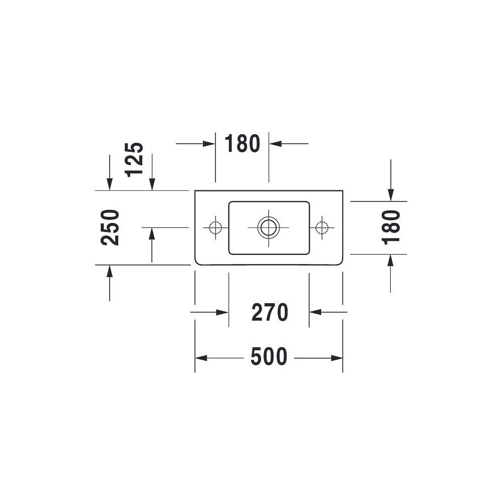 Duravit Vero Handwaschbecken 250x500x150mm, Weiß Hochglanz, Rechteckig, 1 Waschplat... DURAVIT-0703500000 4021534317354 (Abb. 4)