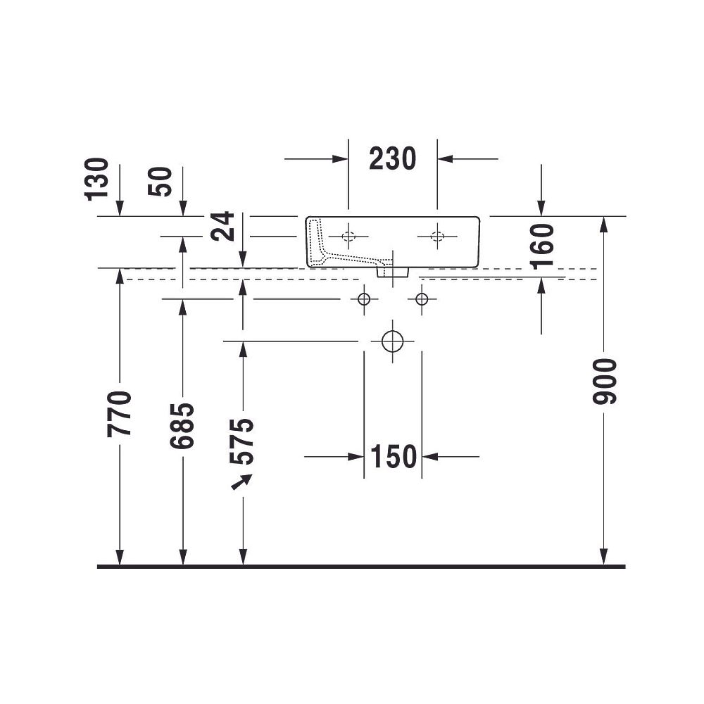 Duravit Vero Handwaschbecken 350x450x160mm, Weiß Hochglanz, Rechteckig,1 Waschplat... DURAVIT-0704450000 4021534317392 (Abb. 13)