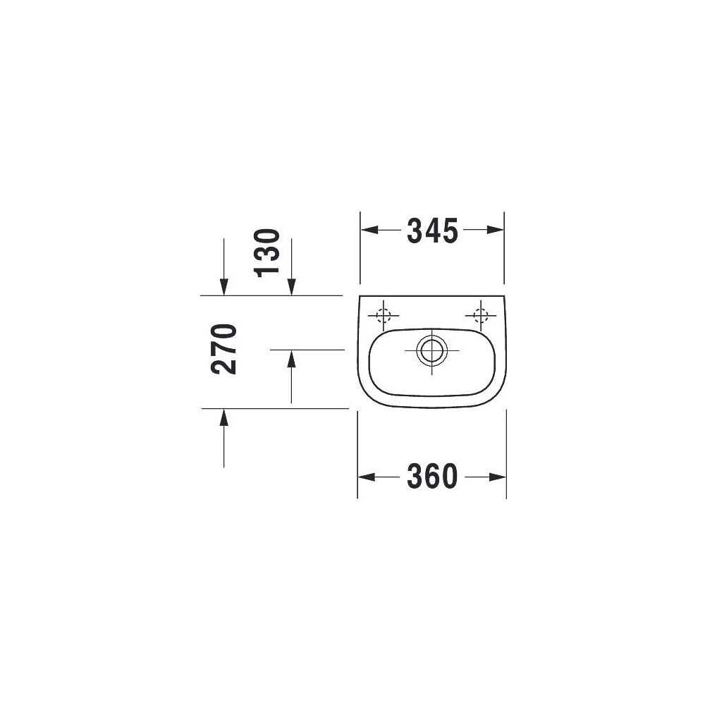 Duravit D-Code Handwaschbecken 270x360x130mm, Weiß Hochglanz, Rechteckig, 1 Waschpl... DURAVIT-0705360009 4021534687648 (Abb. 5)