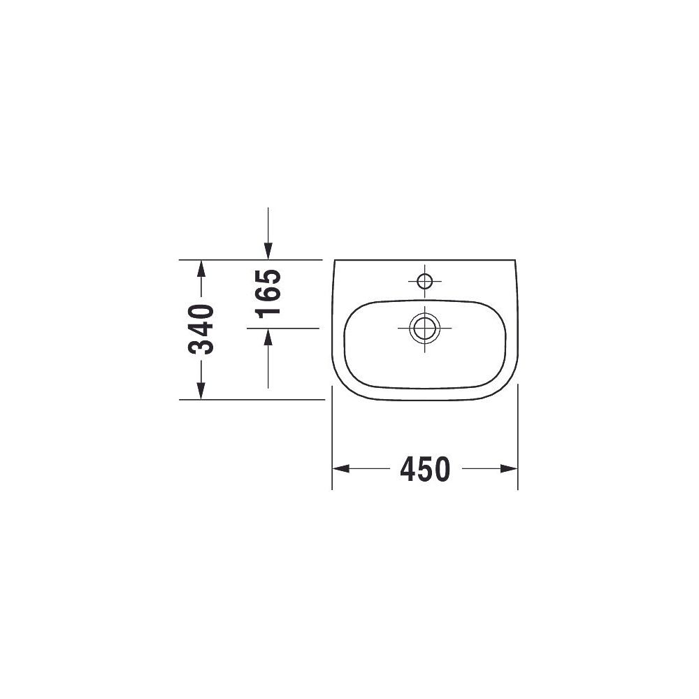 Duravit D-Code Handwaschbecken 340x450x145mm, Weiß Hochglanz, Rechteckig,1 Waschpl... DURAVIT-0705450000 4021534344091 (Abb. 11)