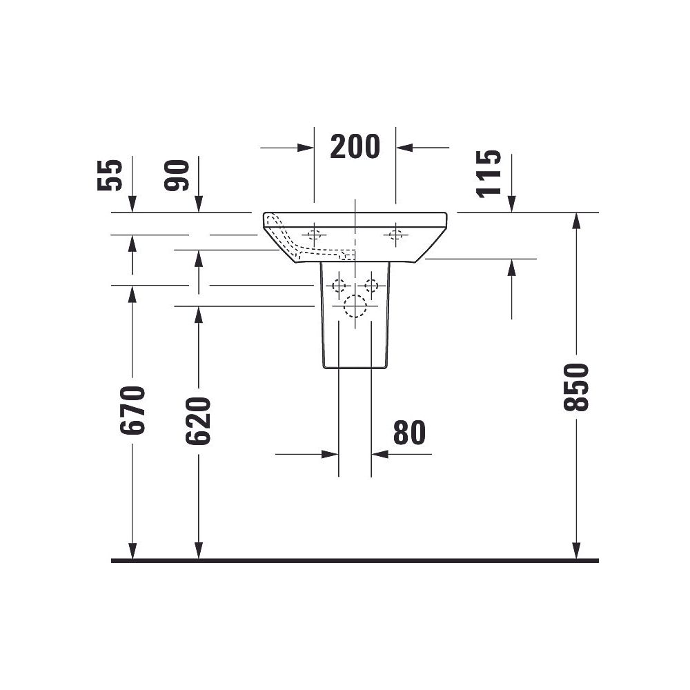 Duravit DuraStyle Handwaschbecken 335x450x115mm, Weiß Hochglanz, WonderGliss, Rech... DURAVIT-07084500001 4021534850943 (Abb. 5)