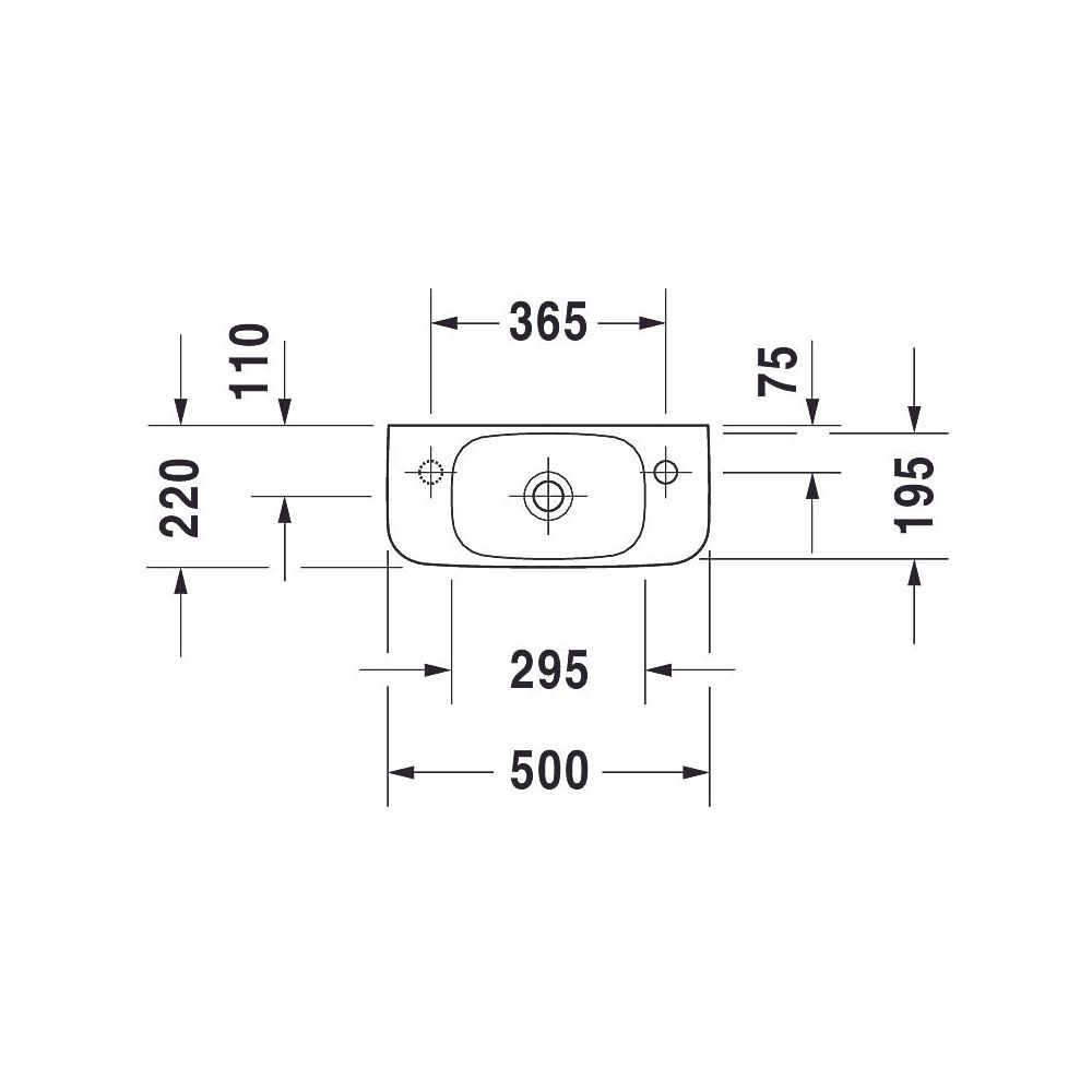 Duravit DuraStyle Handwaschbecken 220x500x120mm Weiß HG WonderGliss, Rechteckig, 1... DURAVIT-07135000081 4021534875717 (Abb. 4)