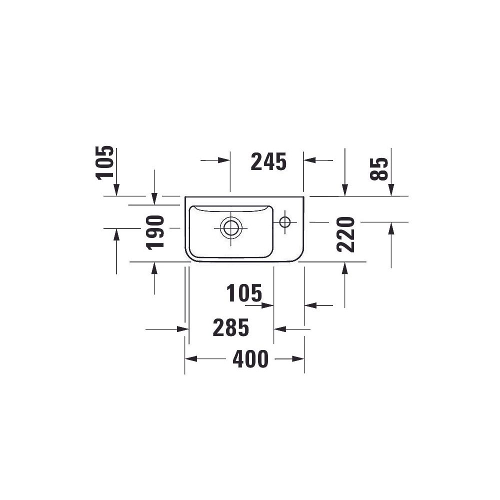 Duravit ME by Starck Handwaschbecken 220x400x135mm Weiß Hochglanz, WonderGliss, Re... DURAVIT-07174000001 4053424514918 (Abb. 6)