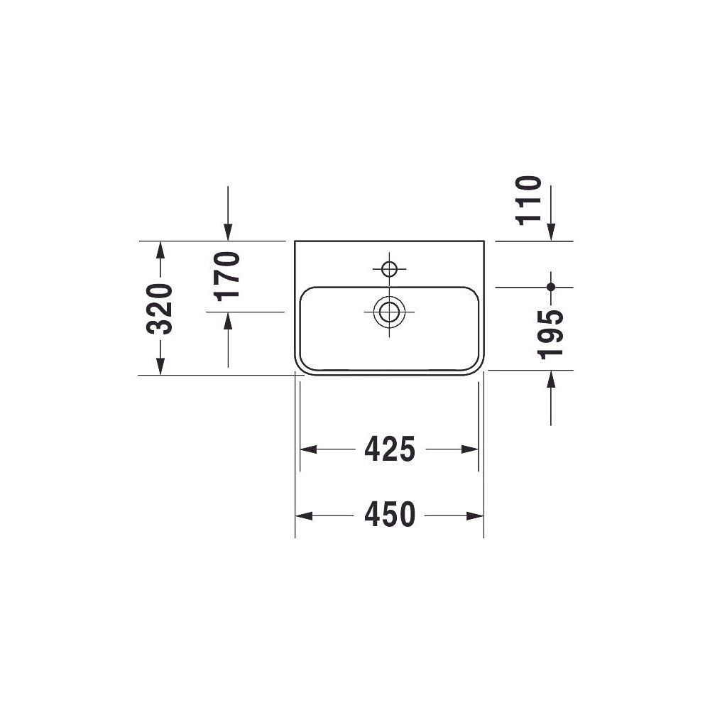 Duravit ME by Starck Handwaschbecken 320x450x155mm, Weiß Hochglanz, Rechteckig,1 W... DURAVIT-0719450000 4021534966651 (Abb. 19)