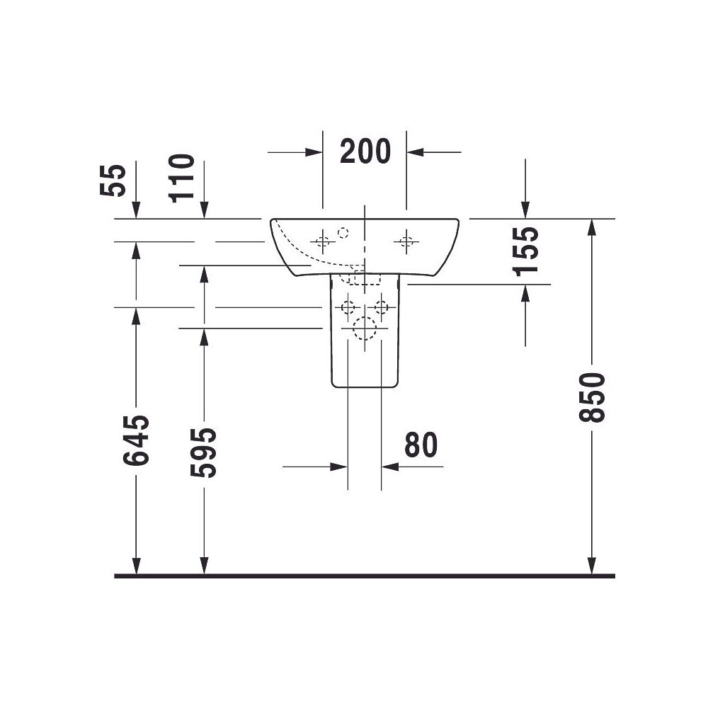Duravit ME by Starck Handwaschbecken 320x450x155mm, Weiß Hochglanz, Rechteckig,1 W... DURAVIT-0719450000 4021534966651 (Abb. 20)