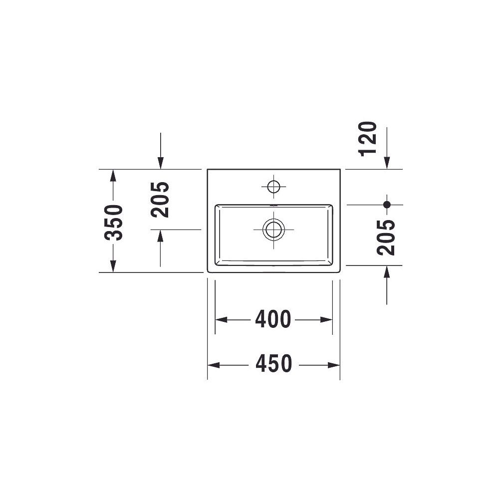 Duravit Vero Air Handwaschbecken 350x450x165mm, Weiß Hochglanz, WonderGliss, Rech... DURAVIT-07244500001 4053424139302 (Abb. 12)