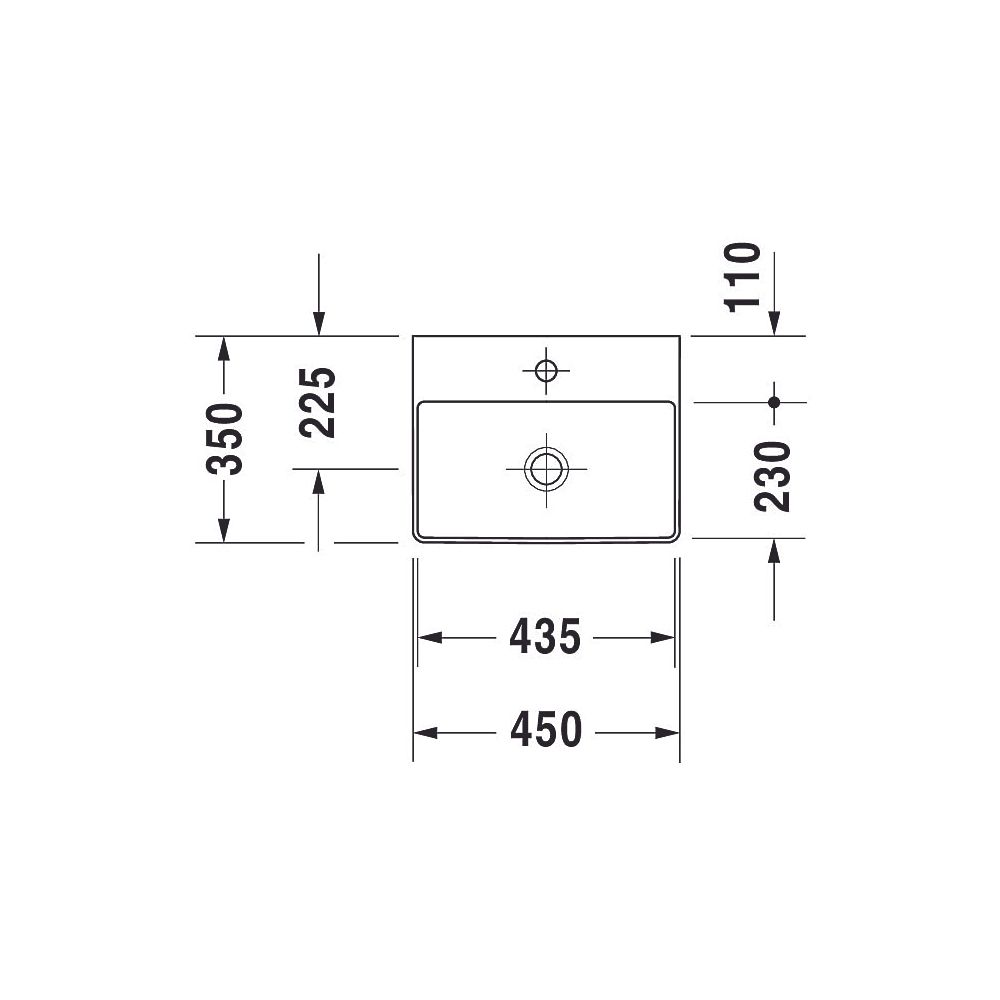 Duravit DuraSquare Handwaschbecken 350x450x140mm, Weiß Hochglanz, DuraCeram, Recht... DURAVIT-0732450041 4053424324395 (Abb. 27)
