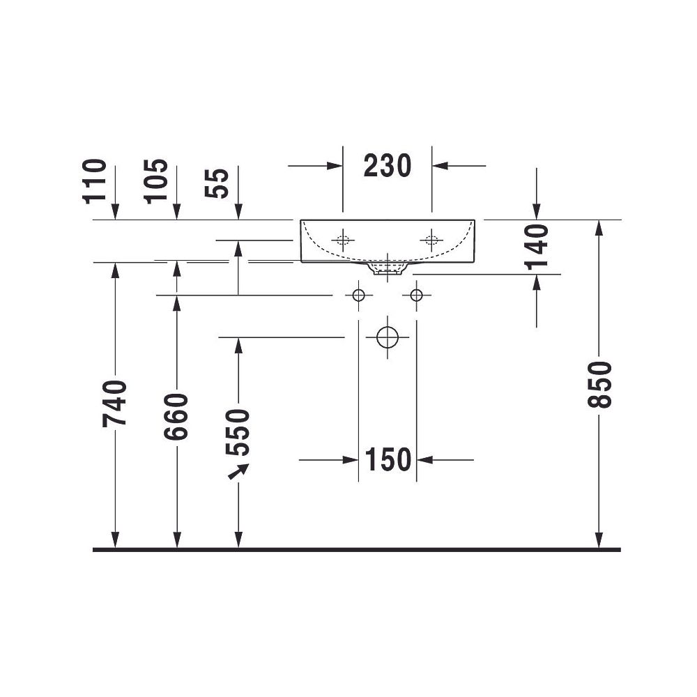 Duravit DuraSquare Handwaschbecken 350x450x140mm, Weiß Hochglanz, DuraCeram, Recht... DURAVIT-0732450041 4053424324395 (Abb. 28)
