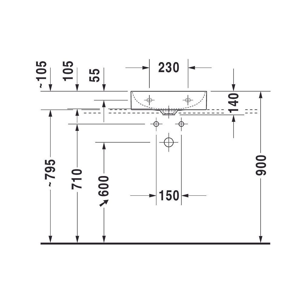 Duravit DuraSquare Handwaschbecken 350x450x140mm, Weiß Hochglanz, DuraCeram, Recht... DURAVIT-0732450041 4053424324395 (Abb. 29)