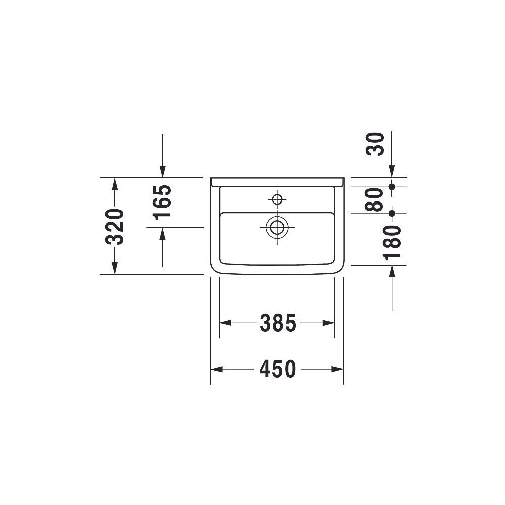 Duravit Starck 3 Handwaschbecken 320x450x155mm, Weiß Hochglanz, Rechteckig,1 Waschp... DURAVIT-0750450000 4021534223136 (Abb. 5)