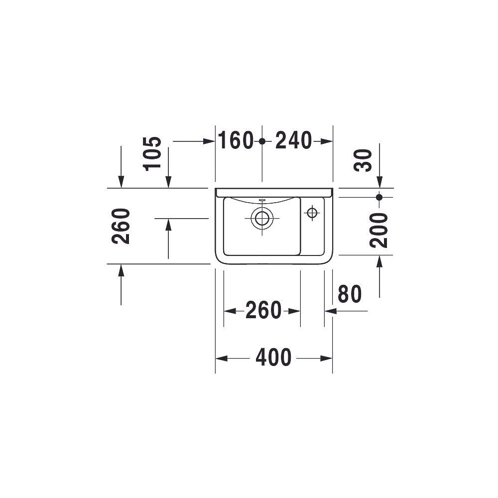 Duravit Starck 3 Handwaschbecken 260x400x165mm, Weiß Hochglanz, Rechteckig, 1 Wasch... DURAVIT-0751400000 4021534536243 (Abb. 5)