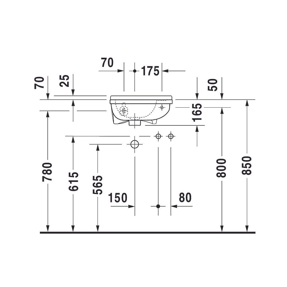 Duravit Starck 3 Handwaschbecken 260x400x165mm, Weiß Hochglanz, Rechteckig, 1 Wasch... DURAVIT-0751400000 4021534536243 (Abb. 6)