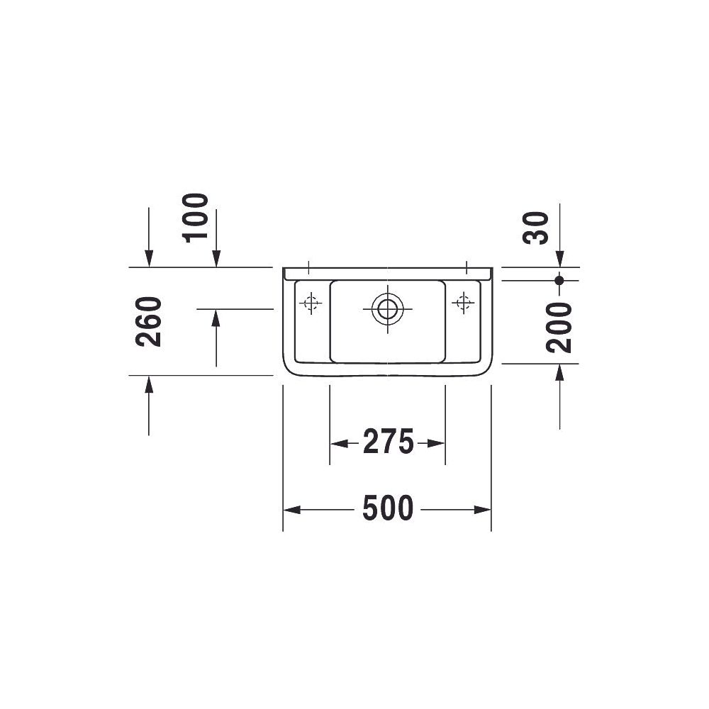 Duravit Starck 3 Handwaschbecken 260x500x160mm, Weiß Hochglanz, Rechteckig, 1 Wasch... DURAVIT-0751500000 4021534223518 (Abb. 4)