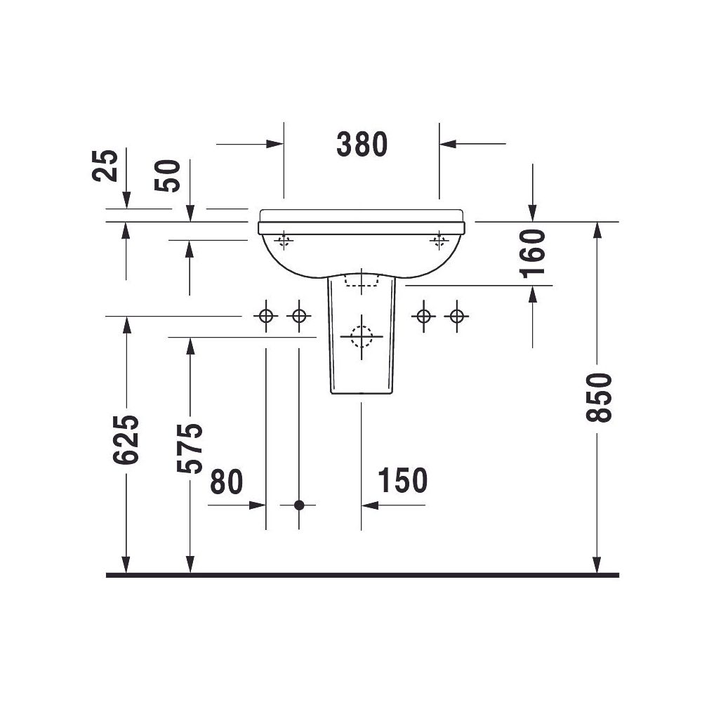 Duravit Starck 3 Handwaschbecken 260x500x160mm, Weiß Hochglanz, Rechteckig, 1 Wasch... DURAVIT-0751500000 4021534223518 (Abb. 5)