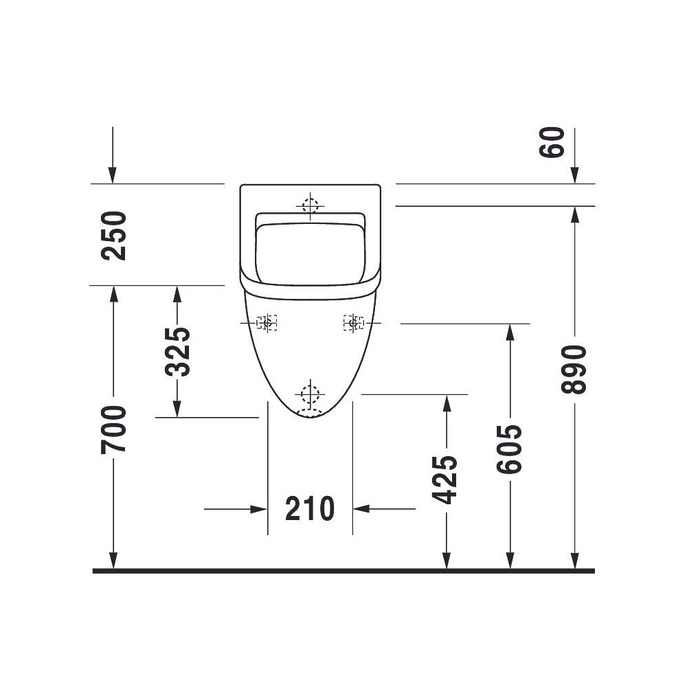 Duravit Starck 3 Urinal 350x330x575mm Weiß Hochglanz HYG geschlossen, Absauger, Zul... DURAVIT-0821352000 4053424178752 (Abb. 7)