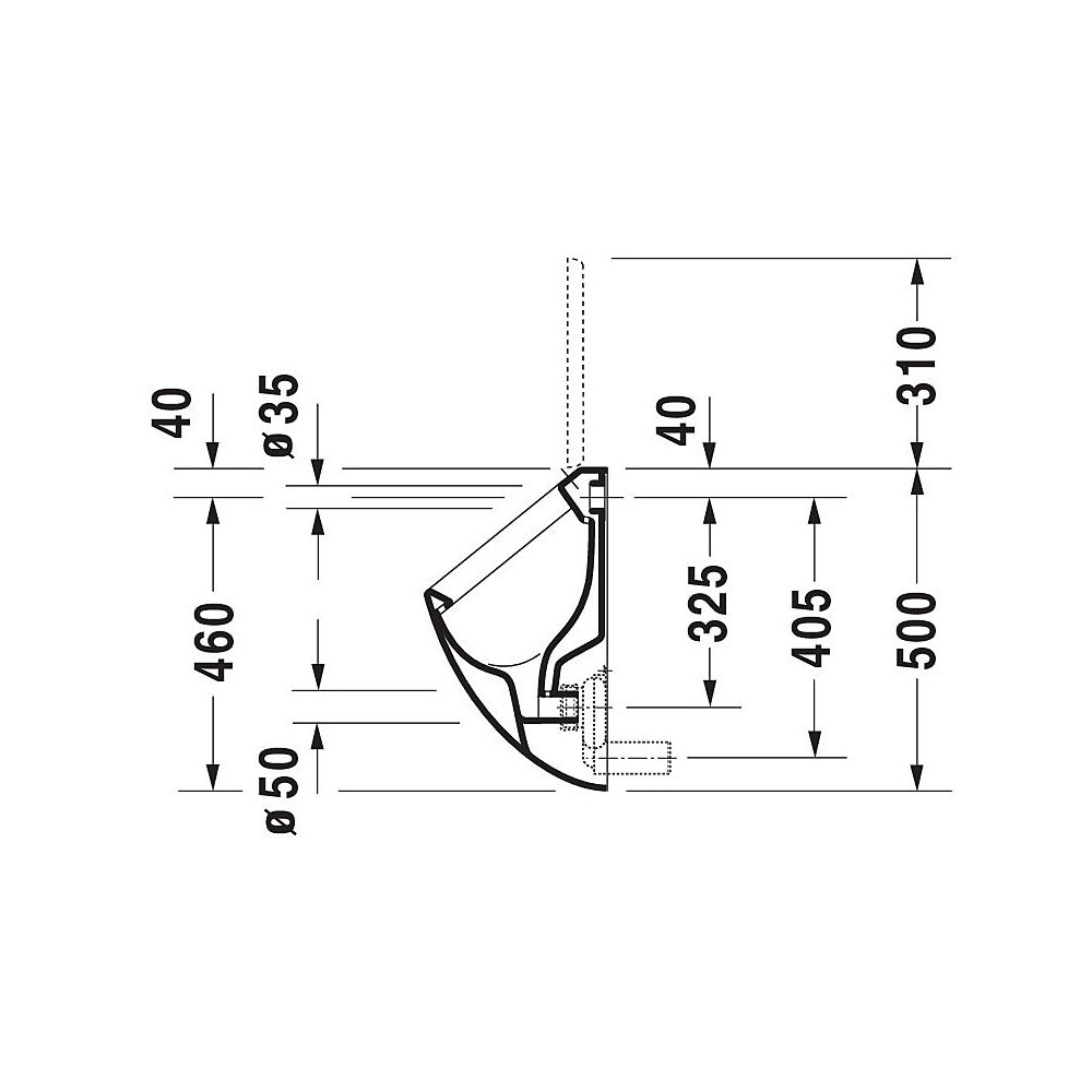 Duravit Design Classics Urinal 285x305x500mm Weiß Hochglanz geschlossen, Absauger, ... DURAVIT-0823350000 4021534278013 (Abb. 8)