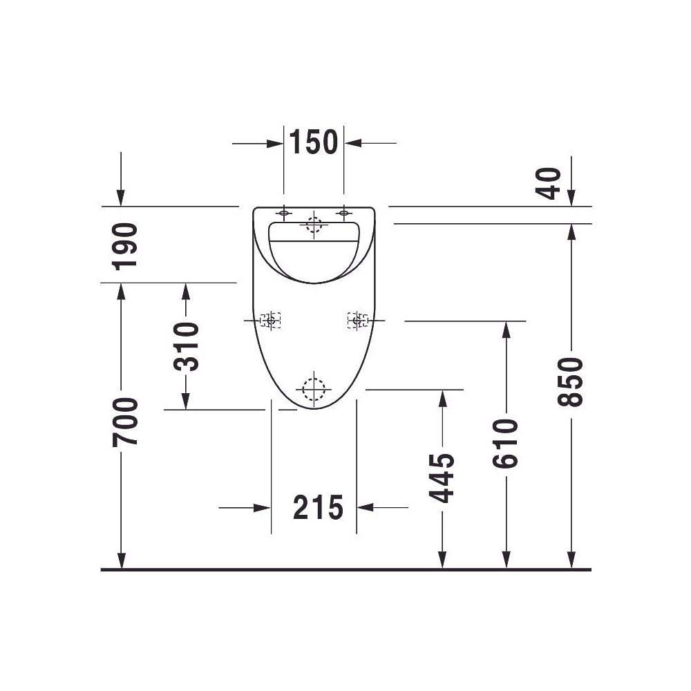 Duravit Design Classics Urinal 285x305x500mm Weiß Hochglanz geschlossen, Absauger, ... DURAVIT-0823350000 4021534278013 (Abb. 9)
