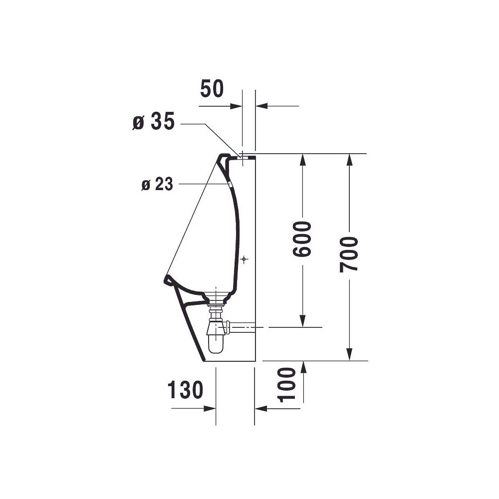 Duravit Starck 3 Urinal 300x245x700mm Weiß Hochglanz HYG Rimless, Verdrängung, verd... DURAVIT-0826252000 4053424324951 (Abb. 6)