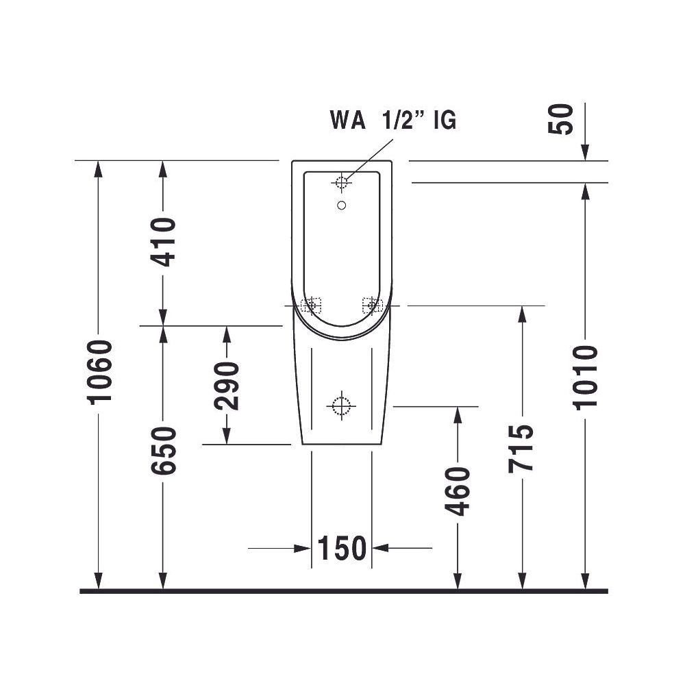 Duravit Starck 3 Urinal 300x245x700mm Weiß Hochglanz HYG Rimless, Verdrängung, Zula... DURAVIT-0827252000 4053424324913 (Abb. 9)