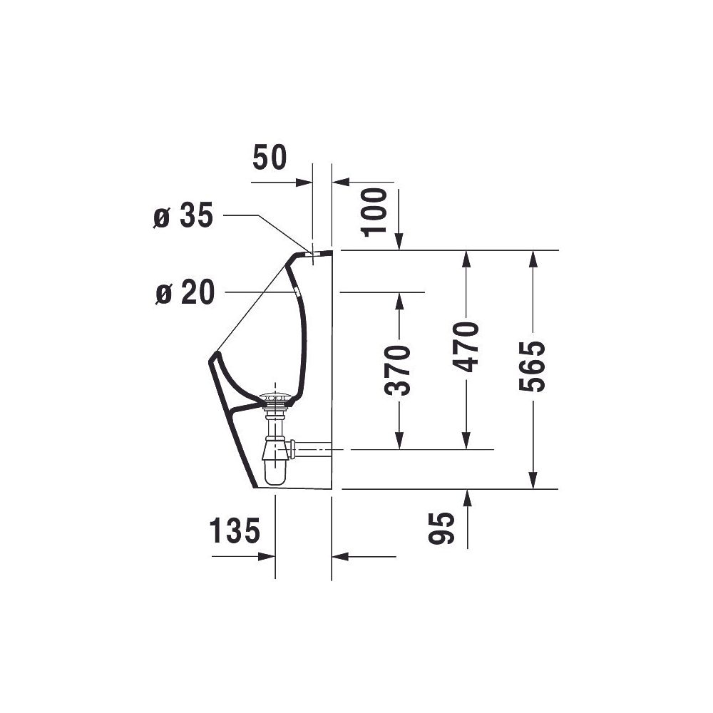 Duravit D-Code Urinal 290x305x565mm Weiß Hochglanz HYG Rimless, Verdrängung, verdec... DURAVIT-0828302000 4053424325996 (Abb. 7)
