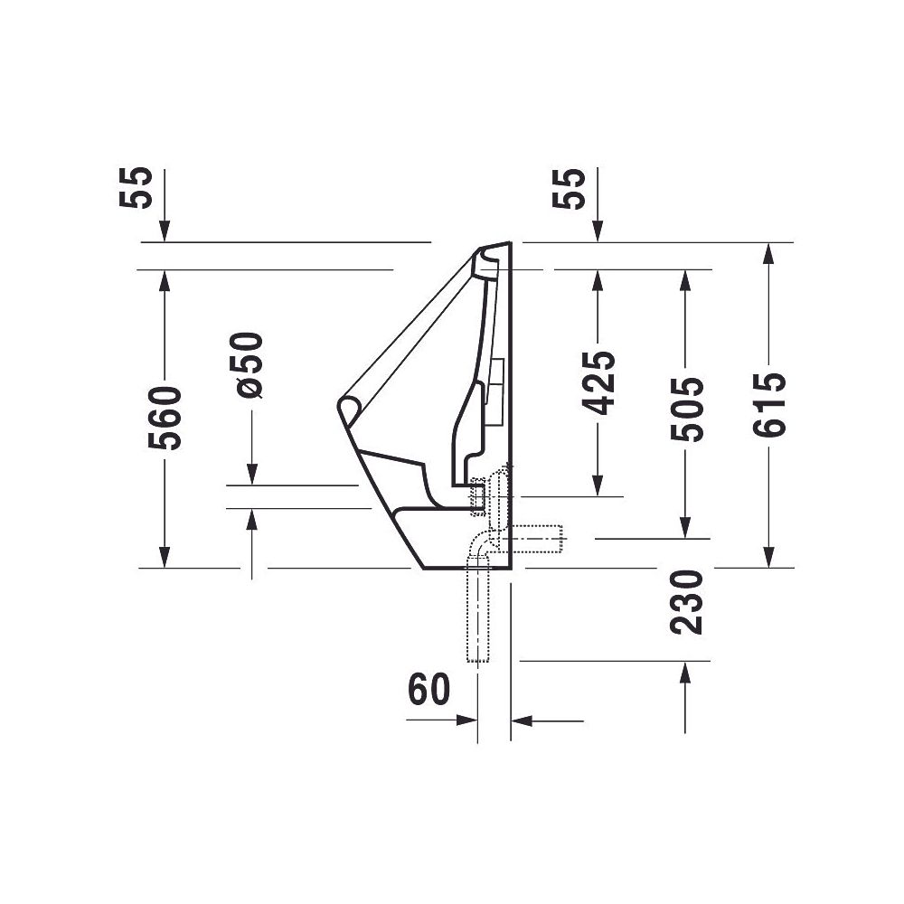 Duravit Design Classics Urinal 315x345x615mm Weiß Hochglanz geschlossen, Absauger, ... DURAVIT-0830360000 4021534217357 (Abb. 7)