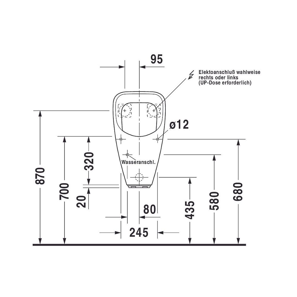 Duravit Design Classics Elektronisches Urinal 315x345x635mm, Weiß Hochglanz, Wond... DURAVIT-08303700931 4021534639005 (Abb. 13)