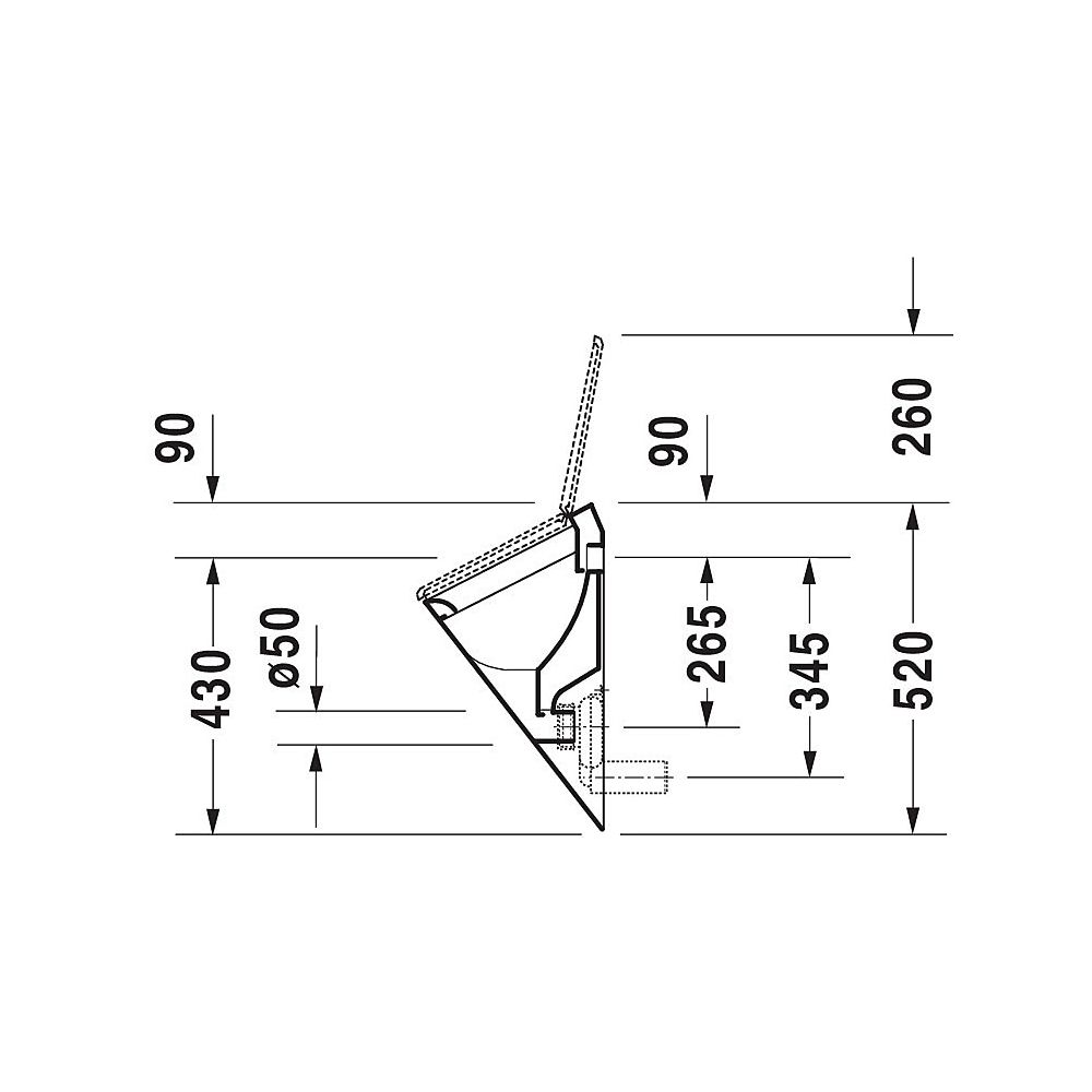 Duravit Starck 1 Urinal 285x320x520mm Weiß Hochglanz WonderGliss, geschlossen, Abs... DURAVIT-08353200001 4021534193545 (Abb. 6)