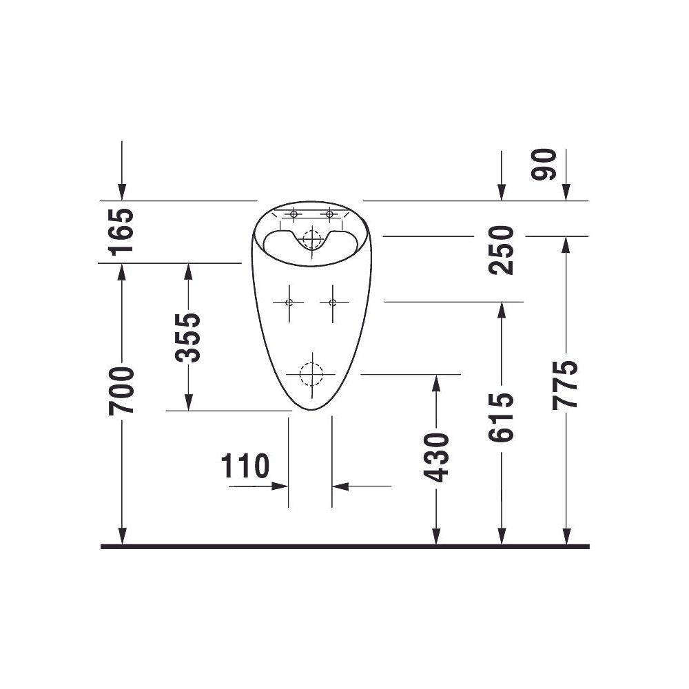 Duravit Starck 1 Urinal 285x320x520mm Weiß Hochglanz WonderGliss, geschlossen, Abs... DURAVIT-08353200001 4021534193545 (Abb. 7)