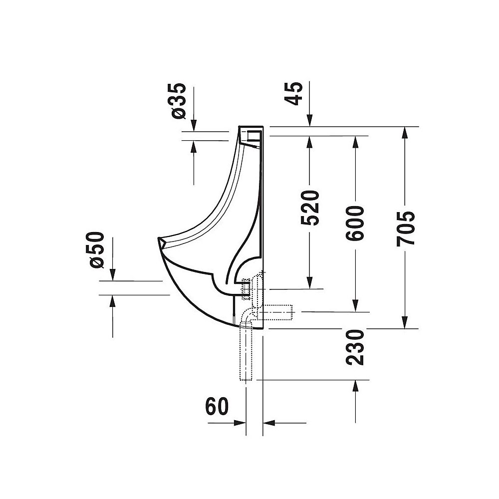 Duravit Design Classics Urinal 350x370x705mm Weiß Hochglanz WonderGliss geschlosse... DURAVIT-08473700001 4021534193958 (Abb. 6)