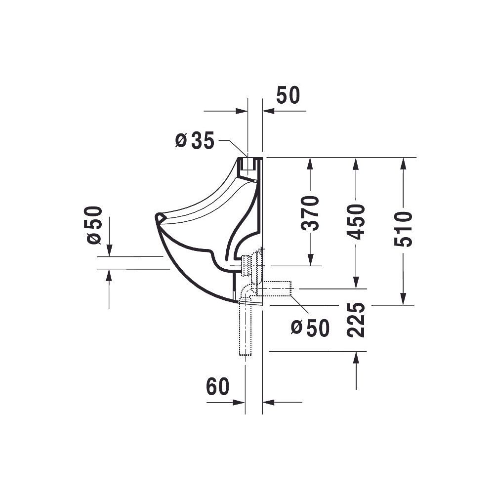 Duravit Design Classics Urinal 355x360x510mm Weiß Hochglanz geschlossen, Absauger, ... DURAVIT-0850350000 4021534104688 (Abb. 6)